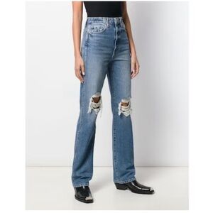 KHAITE Women's High Rise Jeans - Dark Blue